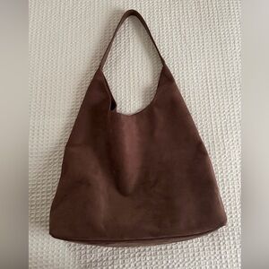 Faux Suede Hobo Bag